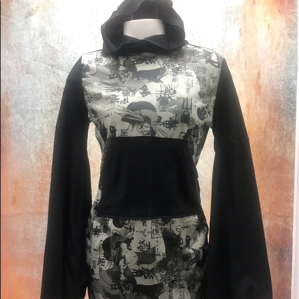 Kimono Hoodie Tee Dress Japanese Geisha Prints